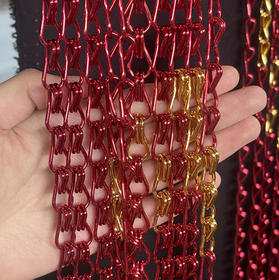 Alumínio Duplo Gancho Chain Link Decorativa rede de metal padrão personalizável