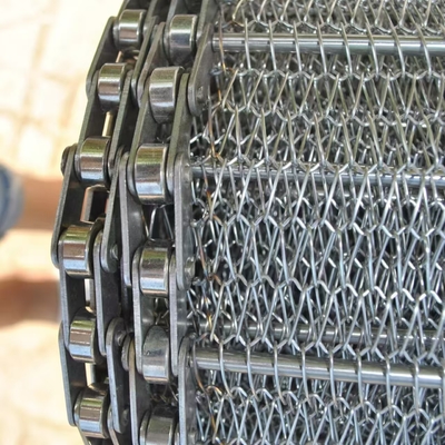 Equilíbrio resistente ao calor aplanado Ss Chain Link conveyor belt 1-3mm Chain Pitch