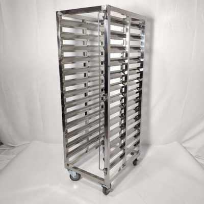 Trolley / rack de panelas de aço inoxidável com várias bandejas para uso no forno de panificação