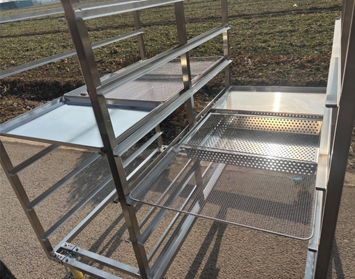 6 Tiers Mobile Tray de entrega de alimentos de aço inoxidável para cantinas escolares